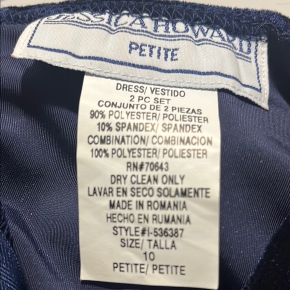 VTG Jessica Howard Elegant Black Velvet Dress/ Jacket  Button Details Sz 10P - Picture 8 of 16